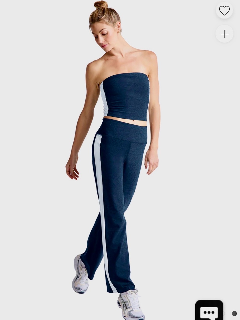 Beyond Yoga Spacedye Line Up Wide Leg Pant. XS. Navy/white - Picture 2 of 15